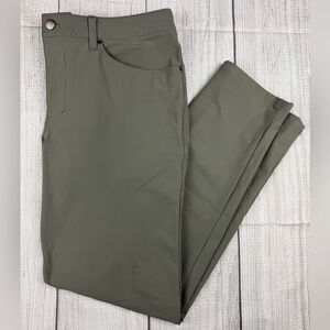 VGC! Lululemon Classic  ABC Slim Fit Warpstreme Pant Sage Green Sz 36 x 31.5